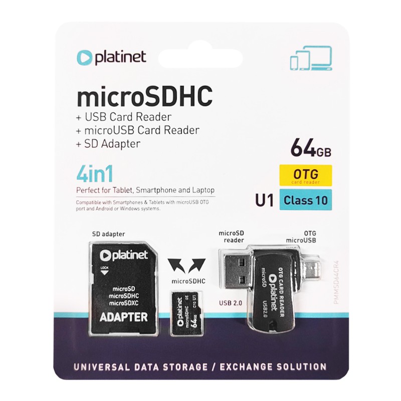 MICRO SD CARD 64GB OTG/CARD READER/ADAPTOR PL EuroGoods Quality