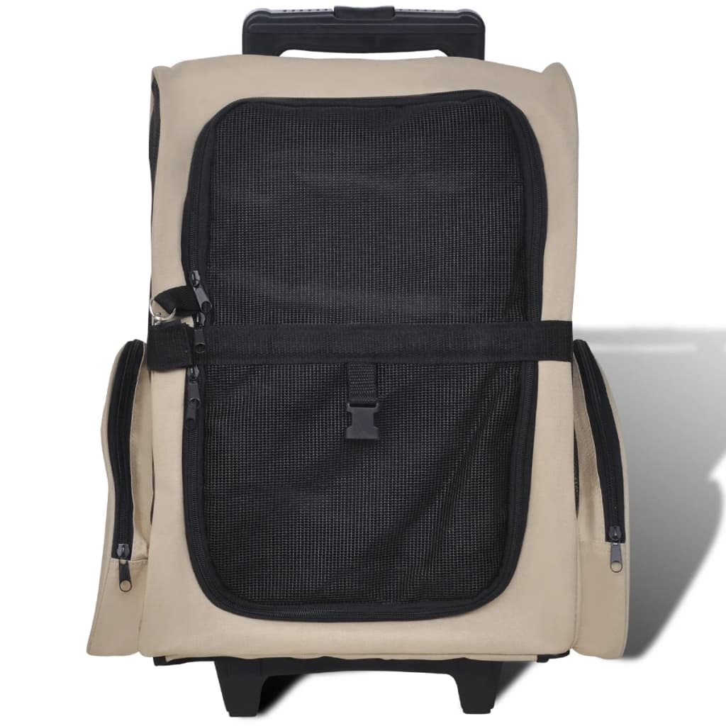 Troller pentru animale de companie multifuncțional, pliabil, bej GartenMobel Dekor