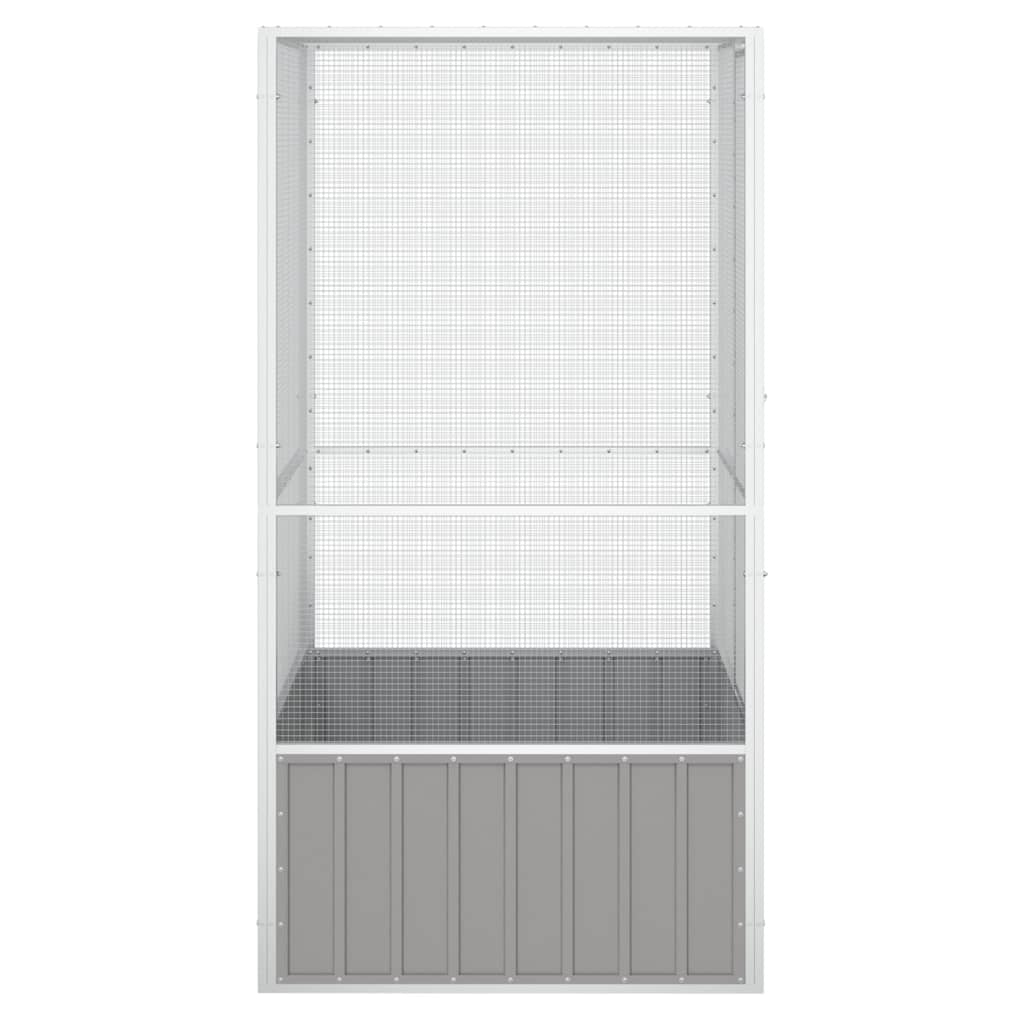 Colivie pentru păsări gri 111x107x211,5 cm oțel galvanizat GartenMobel Dekor