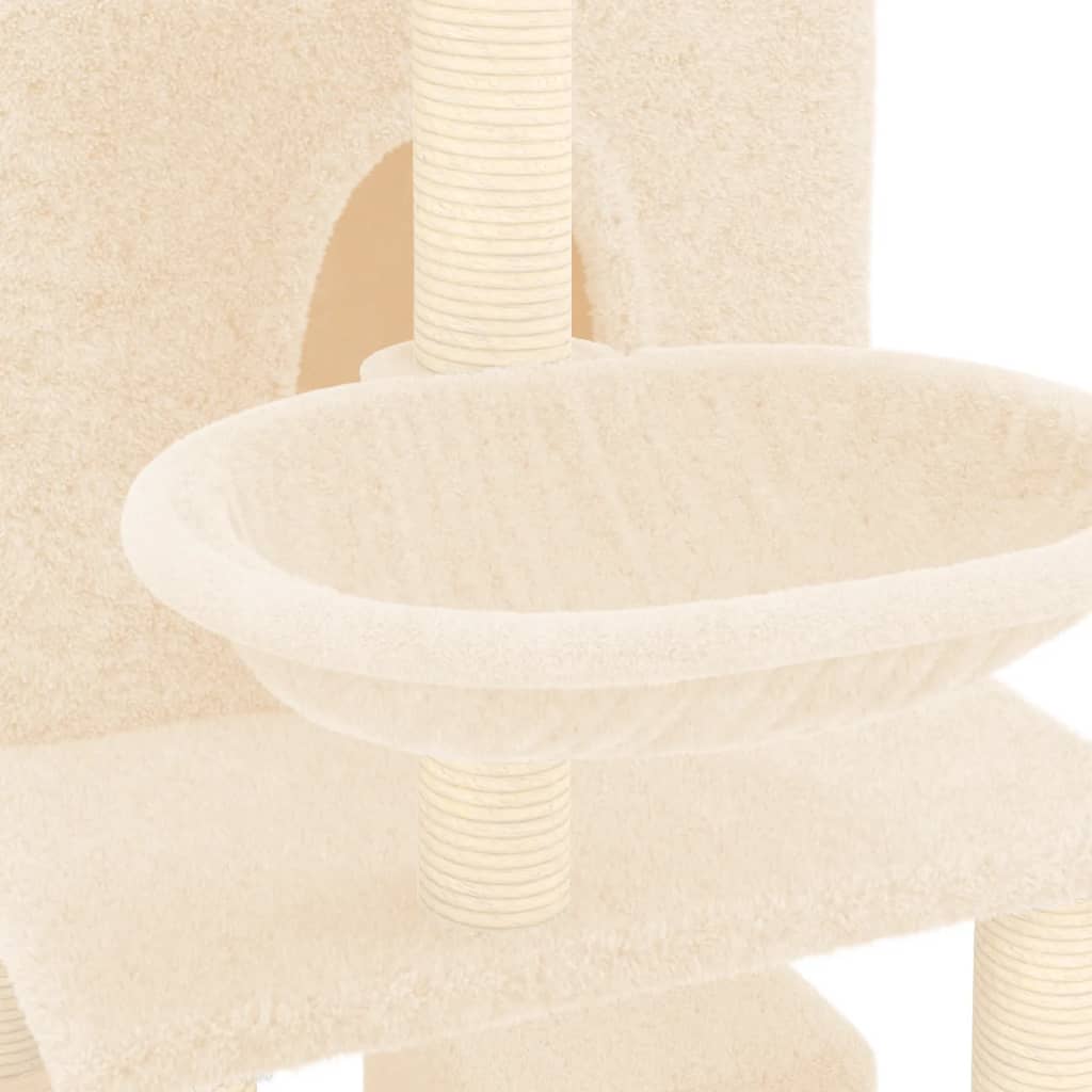 Ansamblu de pisici cu stâlpi din funie de sisal, crem, 180 cm GartenMobel Dekor