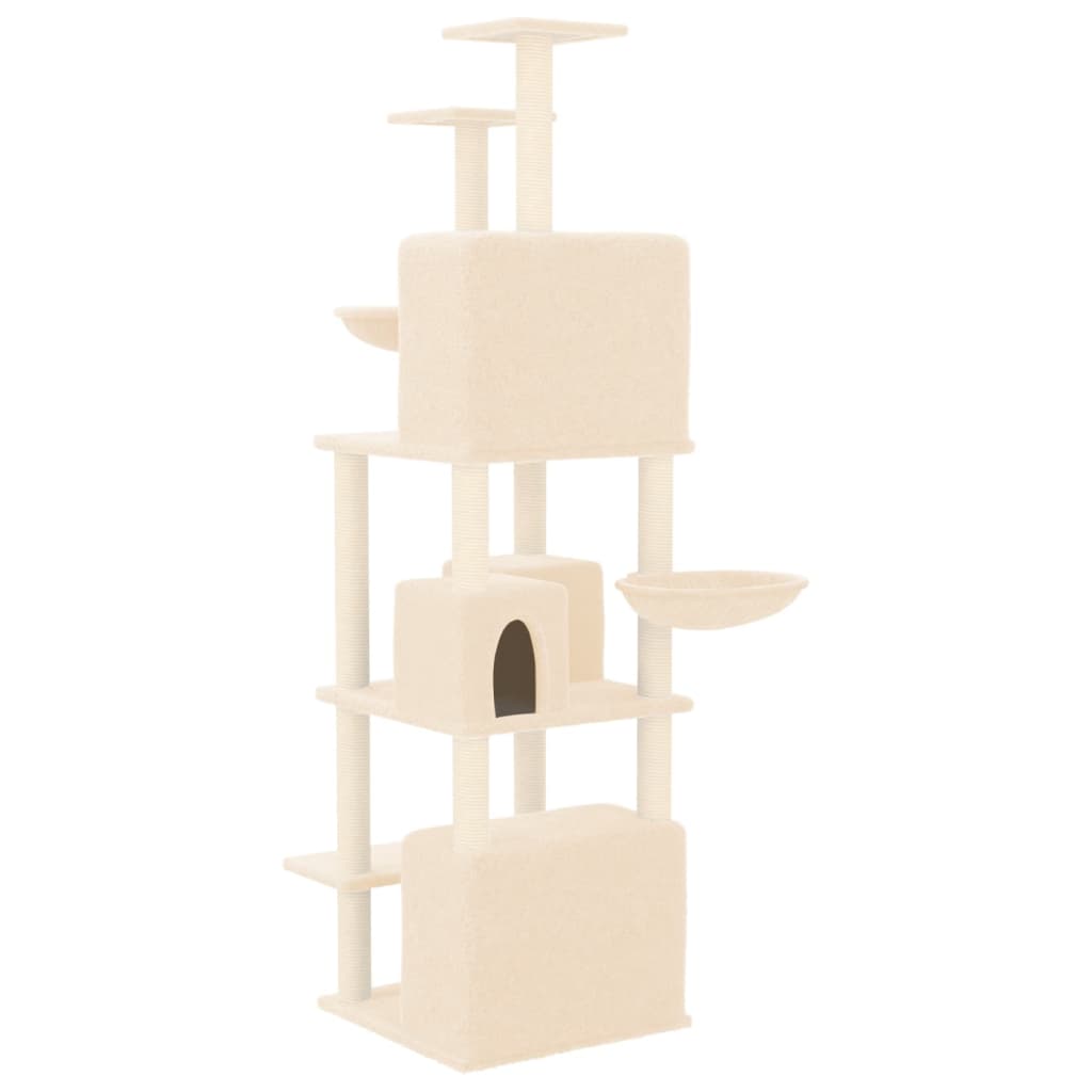 Ansamblu de pisici cu stâlpi din funie de sisal, crem, 180 cm GartenMobel Dekor