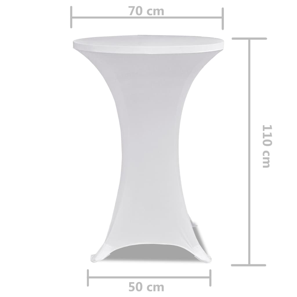 Husă de masă cu picior Ø70 cm, 2 buc., alb, elastic GartenMobel Dekor