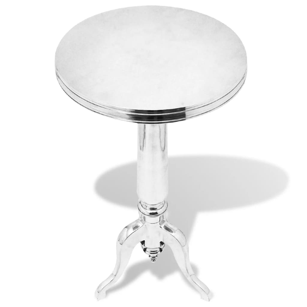 Masă laterală rotundă din aluminiu, argintiu GartenMobel Dekor