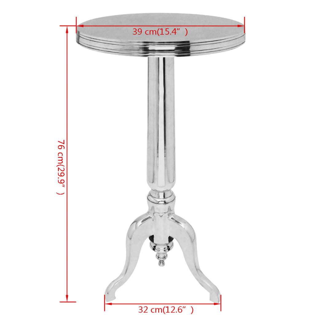 Masă laterală rotundă din aluminiu, argintiu GartenMobel Dekor