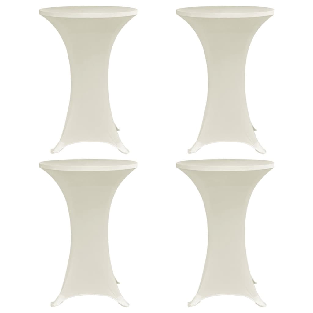 Husă de masă cu picior, 4 buc., crem, Ø60 cm, elastic GartenMobel Dekor