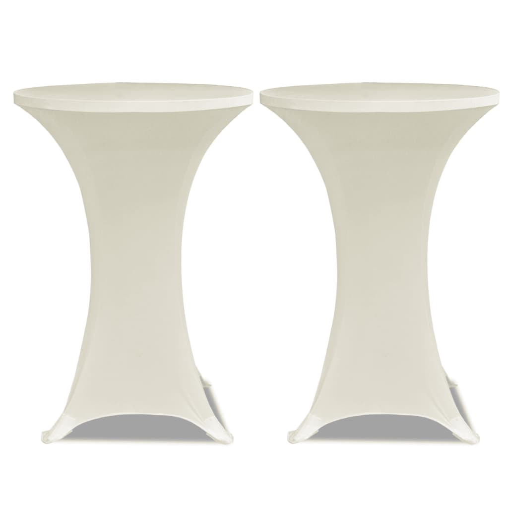 Husă de masă cu picior, 4 buc., crem, Ø60 cm, elastic GartenMobel Dekor