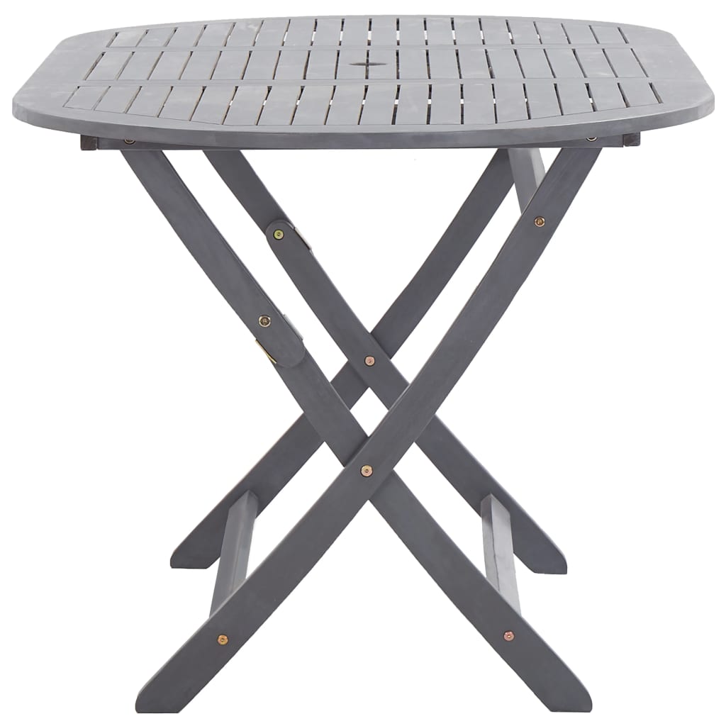 Set mobilier de grădină, 9 piese, gri, lemn masiv de acacia GartenMobel Dekor