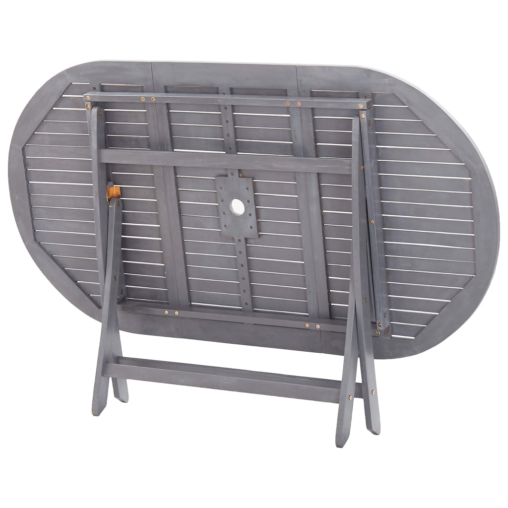 Set mobilier de grădină, 9 piese, gri, lemn masiv de acacia GartenMobel Dekor