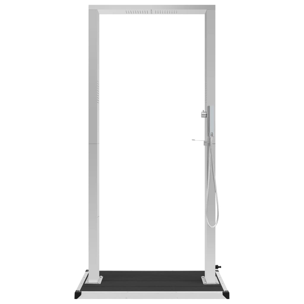 Duș de exterior cu tăviță, WPC și oțel inoxidabil GartenMobel Dekor