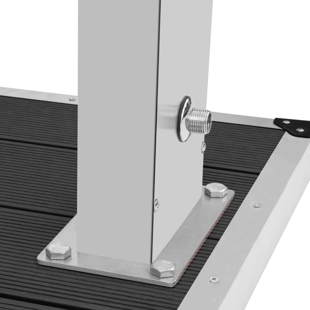 Duș de exterior cu tăviță, WPC și oțel inoxidabil GartenMobel Dekor