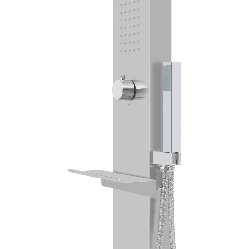 Duș de exterior cu tăviță, WPC și oțel inoxidabil GartenMobel Dekor