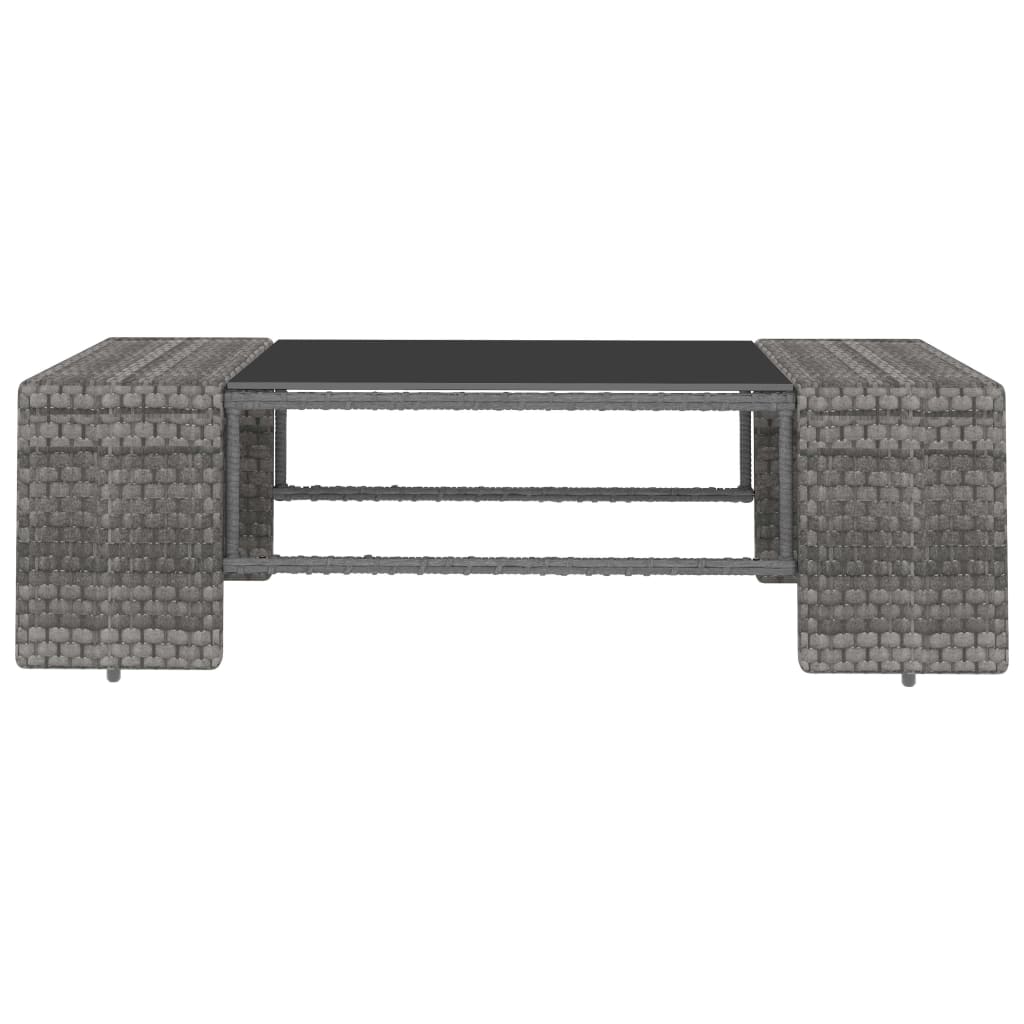 Set mobilier de grădină, 4 piese, gri, poliratan GartenMobel Dekor