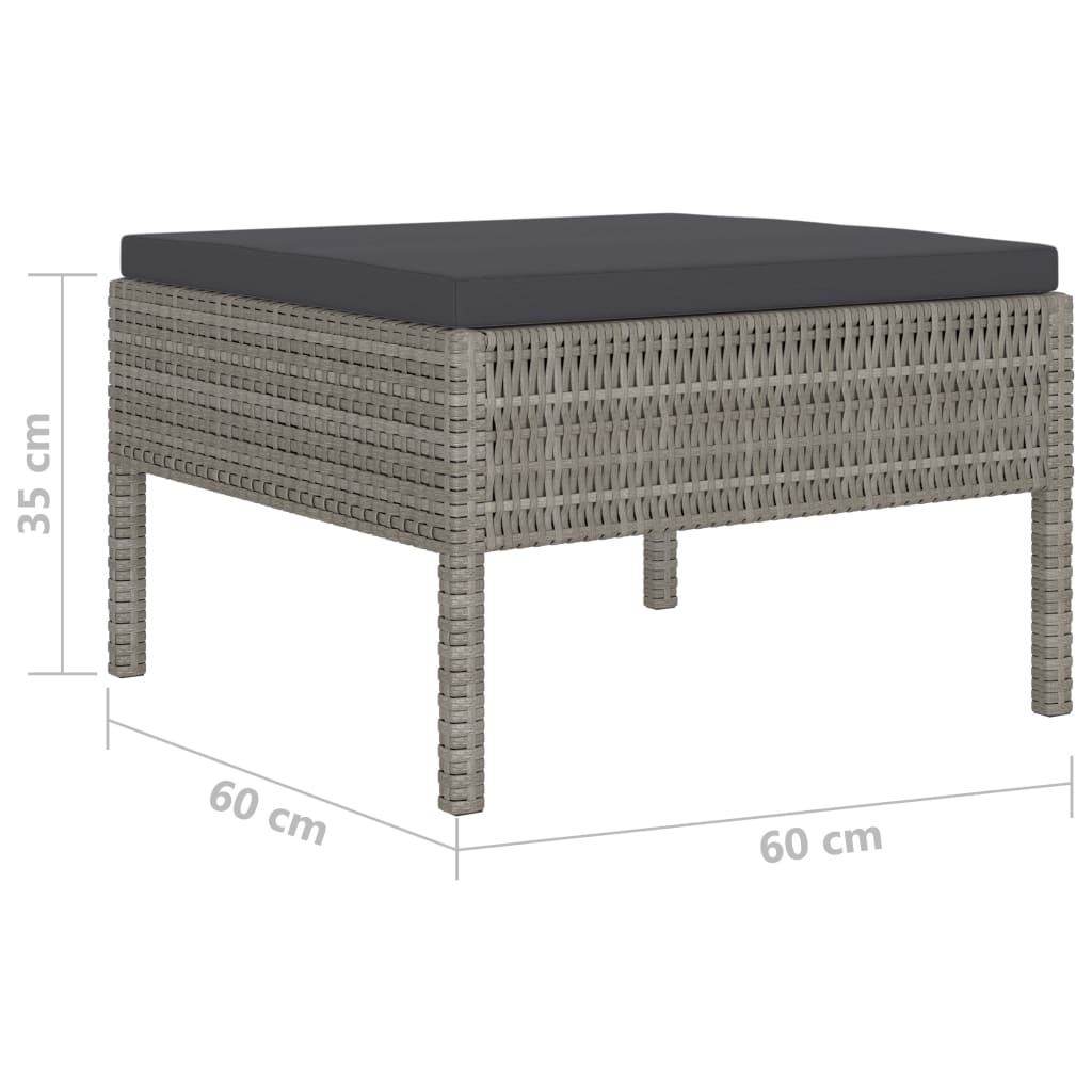 Set mobilier de grădină cu perne, 10 piese, gri, poliratan GartenMobel Dekor