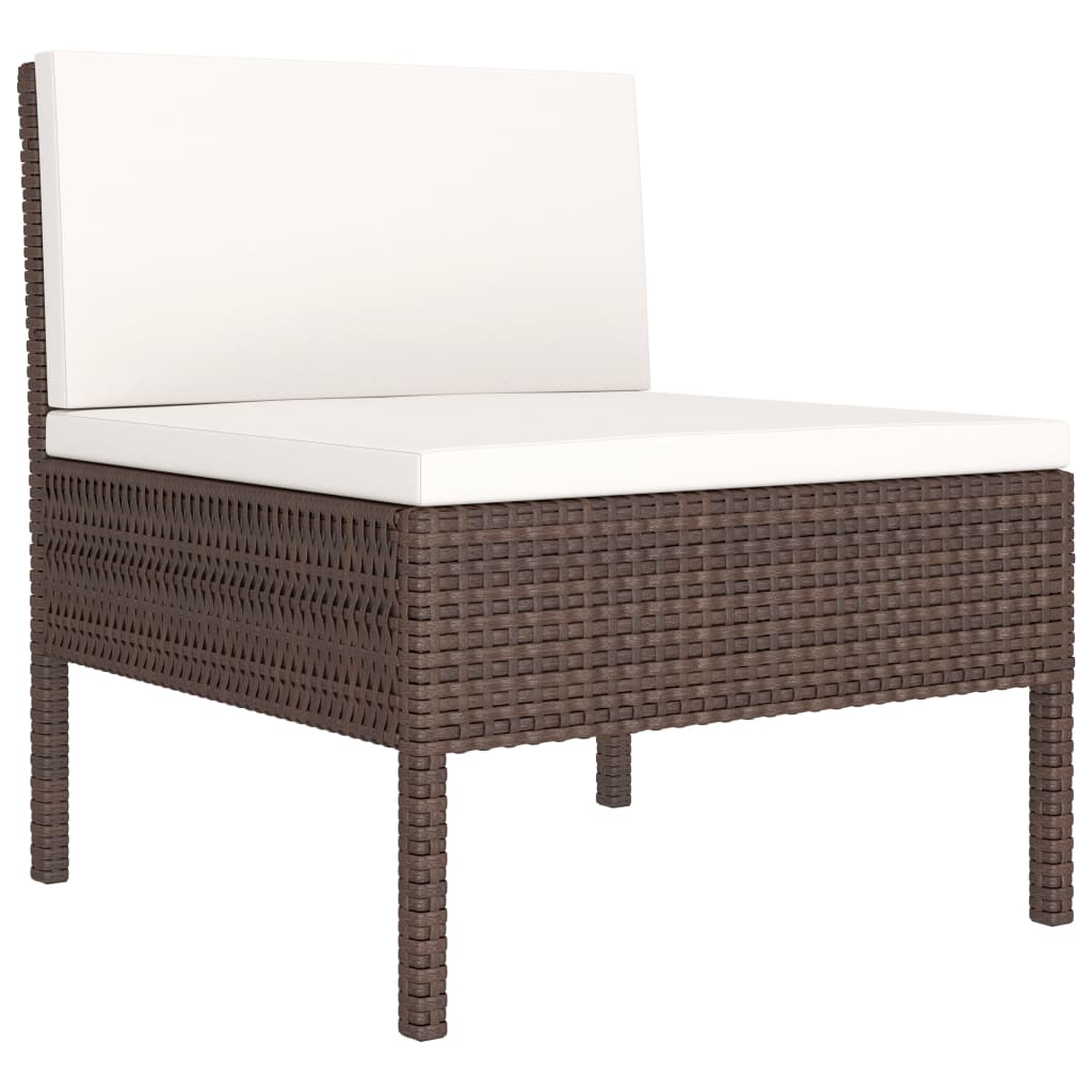 Set mobilier de grădină cu perne, 6 piese, maro, poliratan GartenMobel Dekor