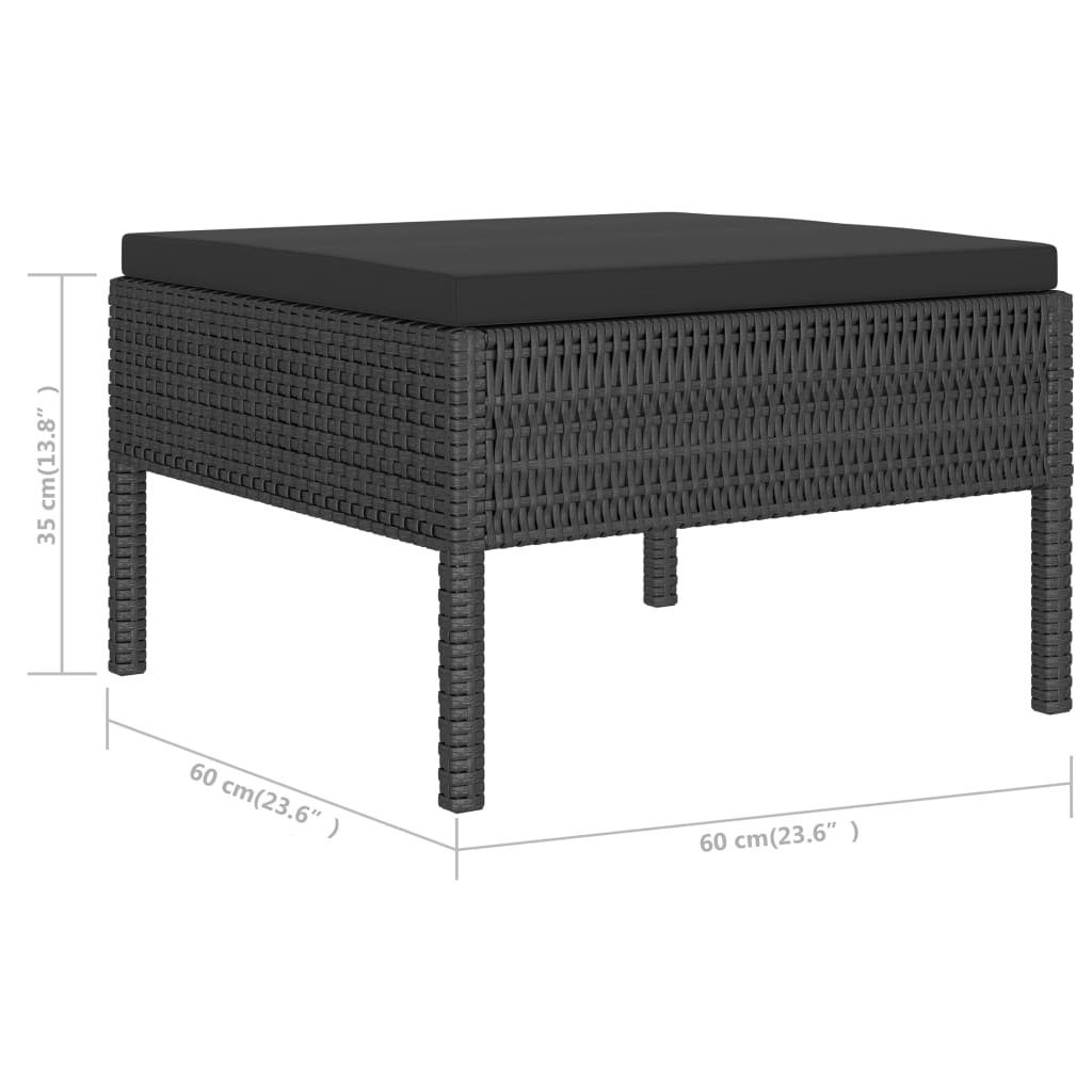 Set mobilier de grădină cu perne, 6 piese, negru, poliratan GartenMobel Dekor