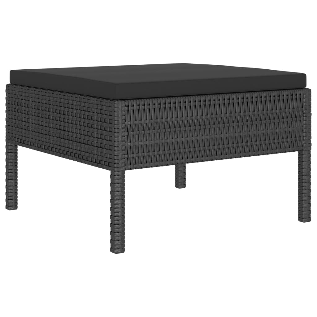 Set mobilier de grădină cu perne, 6 piese, negru, poliratan GartenMobel Dekor