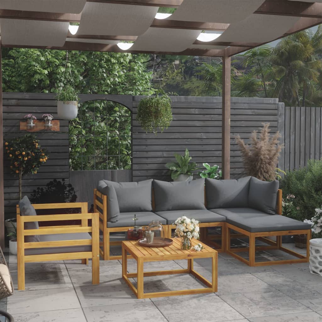 Set mobilier grădină cu perne, 6 piese, lemn masiv acacia GartenMobel Dekor