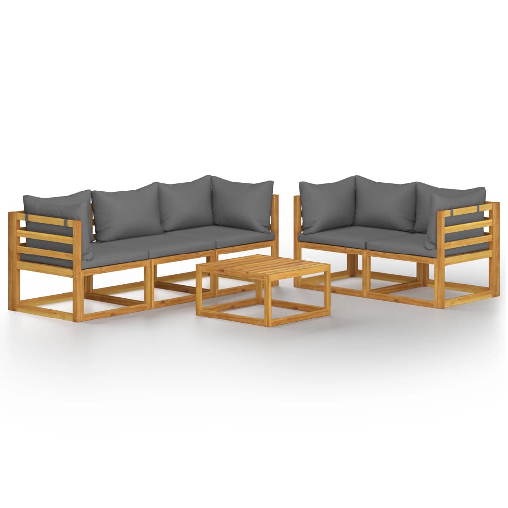 Set mobilier grădină cu perne, 6 piese, lemn masiv acacia GartenMobel Dekor