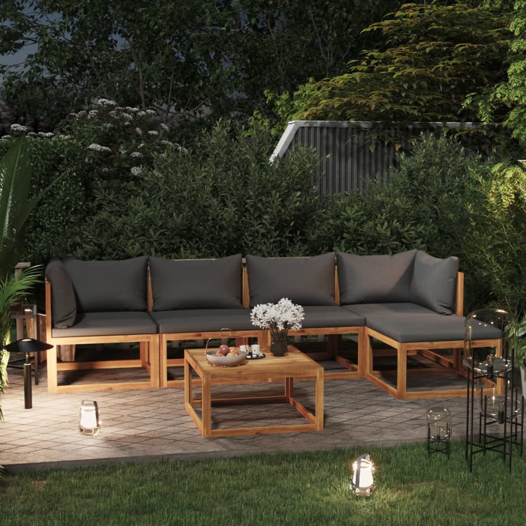 Set mobilier grădină cu perne, 6 piese, lemn masiv acacia GartenMobel Dekor