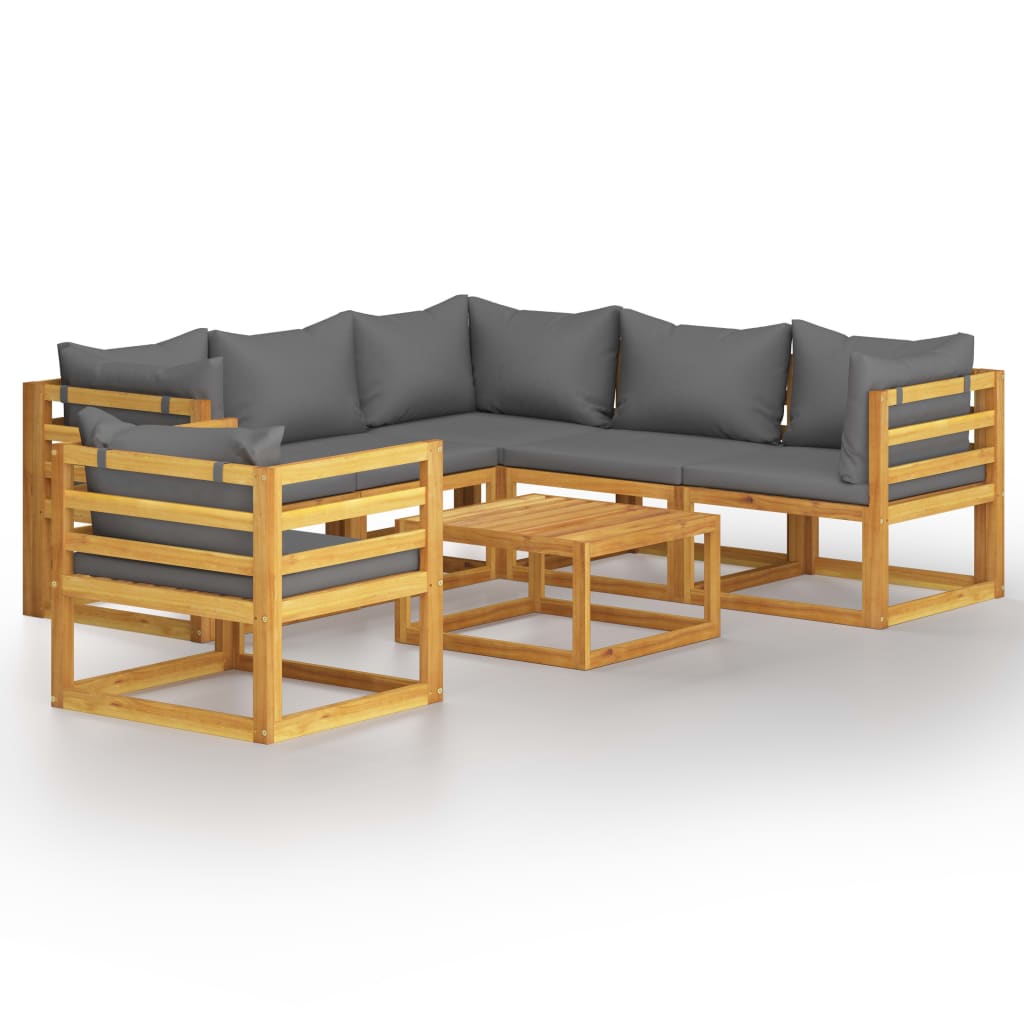 Set mobilier grădină cu perne, 7 piese, lemn masiv de acacia GartenMobel Dekor