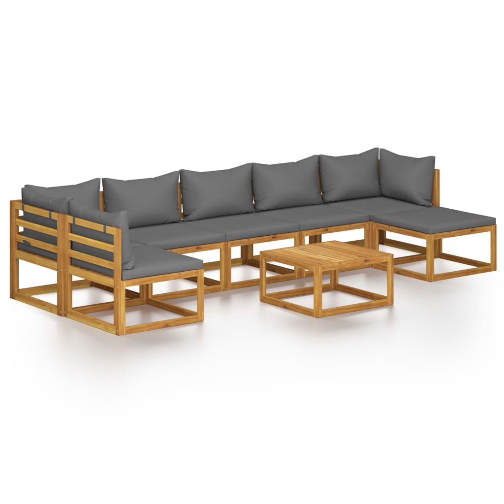 Set mobilier grădină cu perne, 8 piese, lemn masiv acacia GartenMobel Dekor
