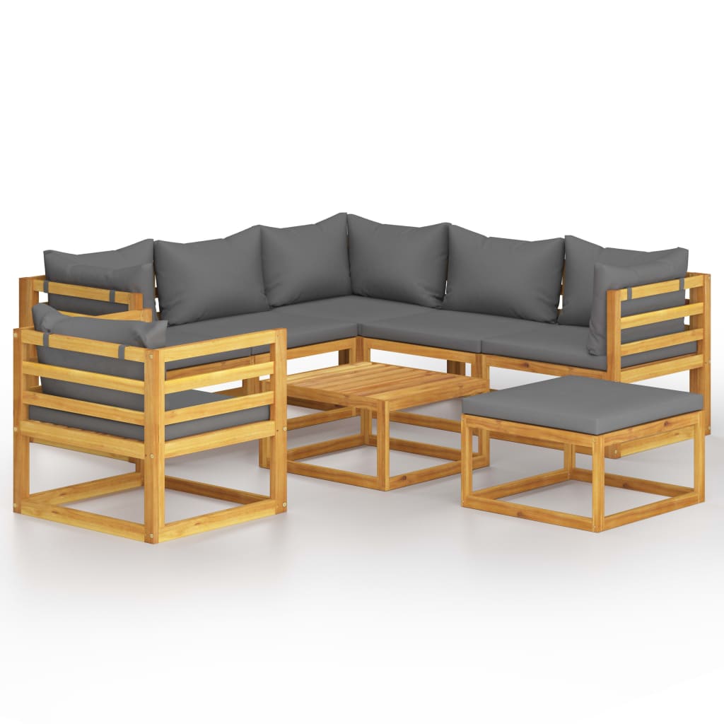 Set mobilier grădină cu perne, 8 piese, lemn masiv acacia GartenMobel Dekor