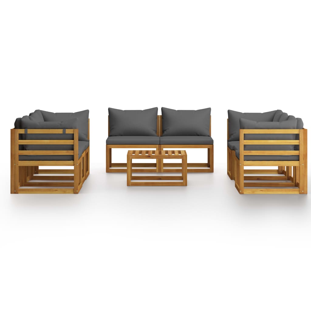 Set mobilier grădină cu perne, 9 piese, lemn masiv acacia	 GartenMobel Dekor
