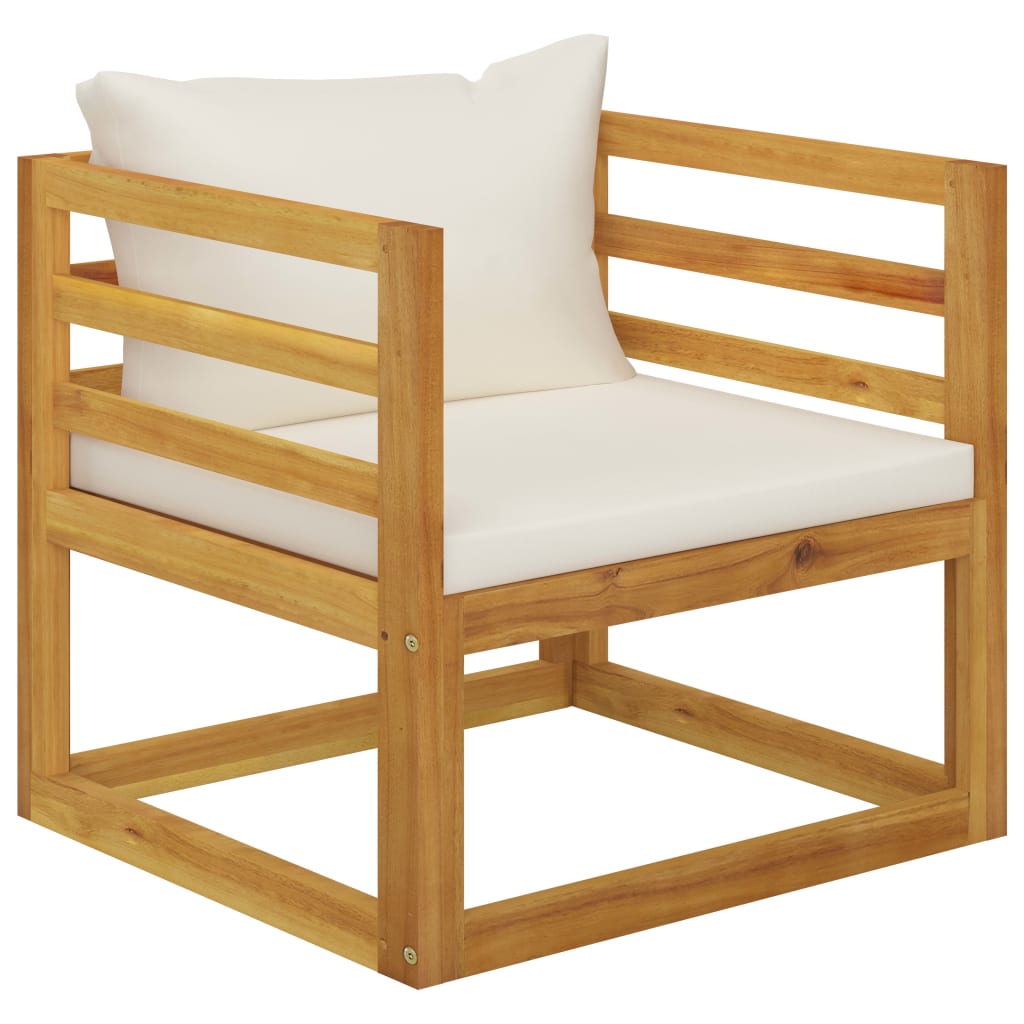 Set mobilier grădină cu perne, crem, 6 piese, lemn masiv acacia GartenMobel Dekor