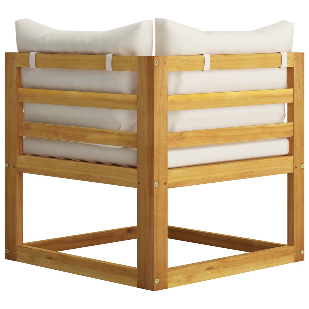 Set mobilier grădină cu perne, crem, 6 piese, lemn masiv acacia GartenMobel Dekor