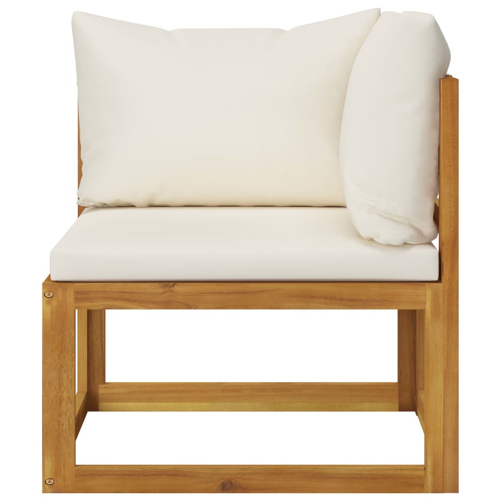 Set mobilier grădină cu perne, crem, 6 piese, lemn masiv acacia GartenMobel Dekor