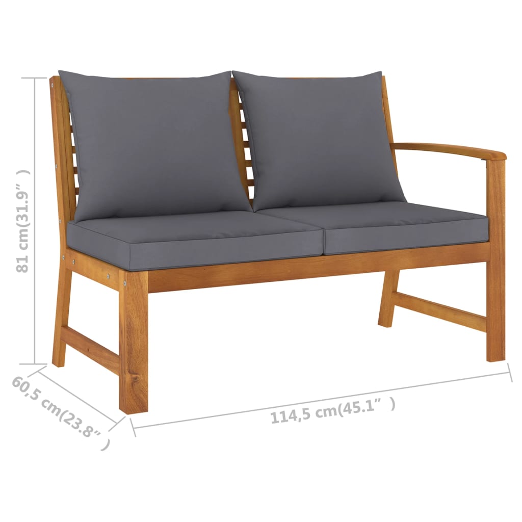 Set mobilier de grădină cu perne, 4 piese, lemn masiv de acacia GartenMobel Dekor