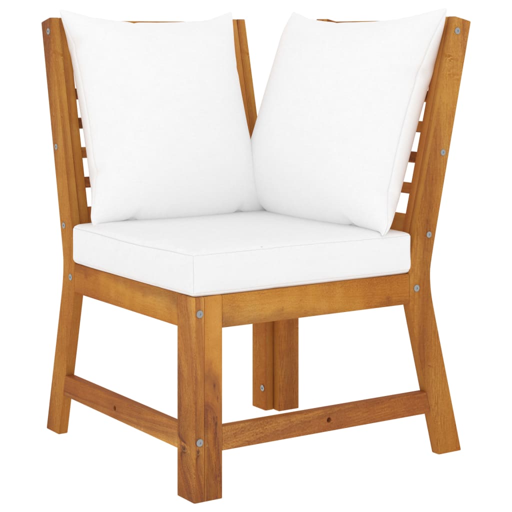 Set mobilier de grădină cu perne crem, 4 piese, lemn de acacia GartenMobel Dekor