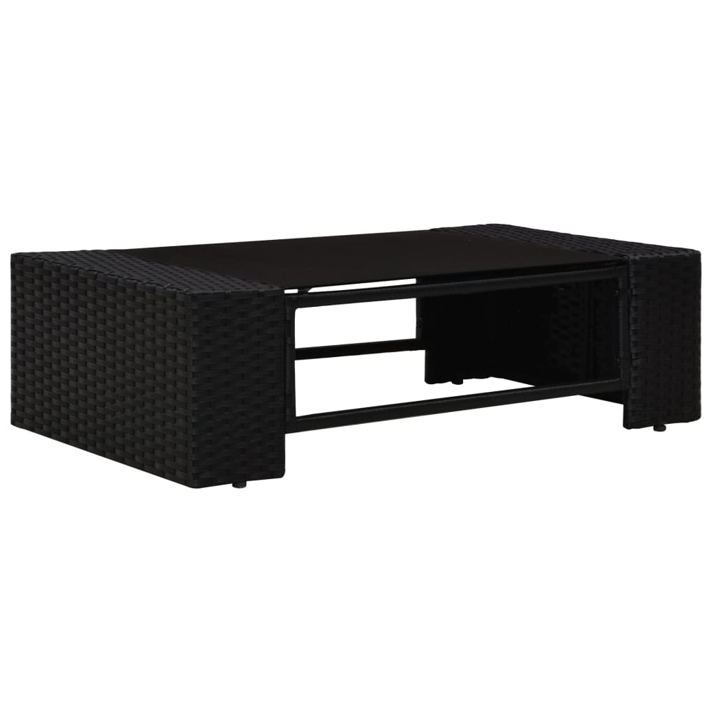 Set mobilier de grădină, 4 piese, negru, poliratan GartenMobel Dekor