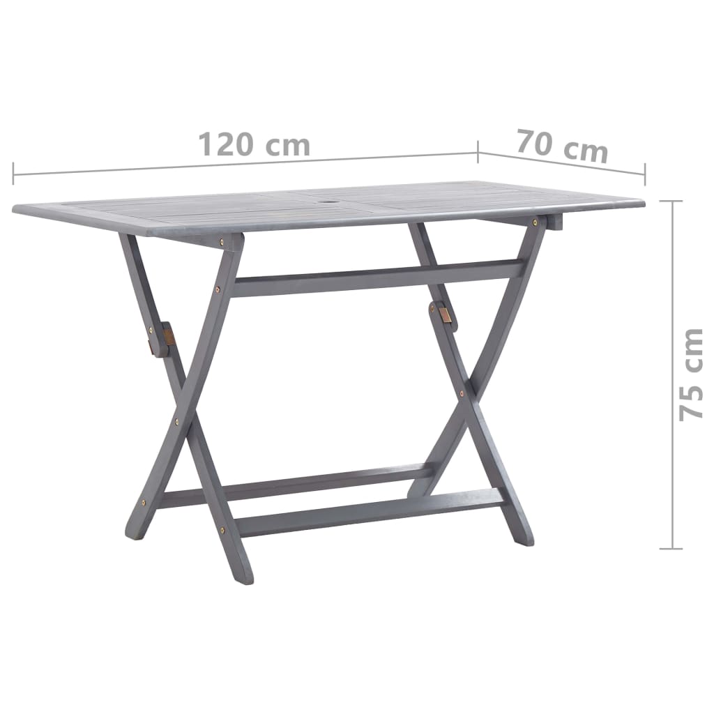 Set mobilier de grădină, 5 piese, gri, lemn masiv de acacia GartenMobel Dekor