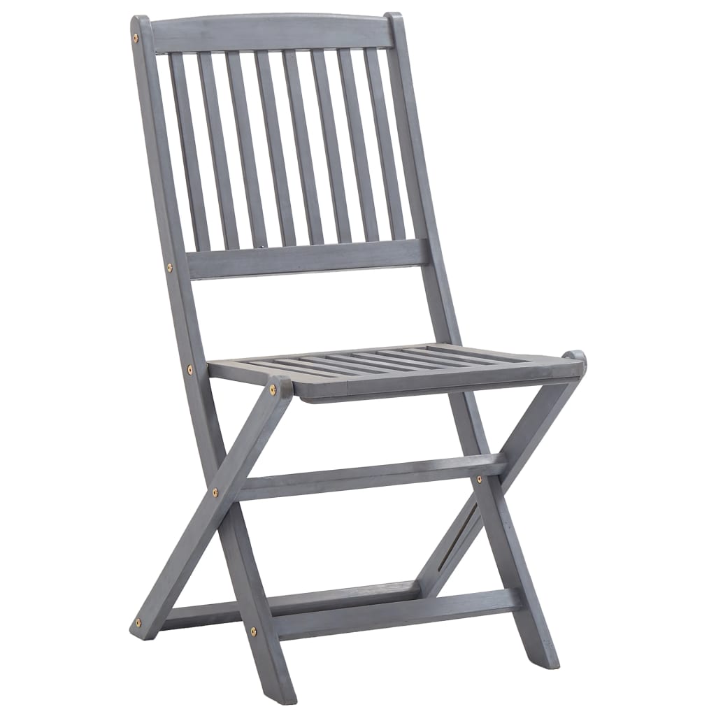 Set mobilier de grădină, 5 piese, gri, lemn masiv de acacia GartenMobel Dekor