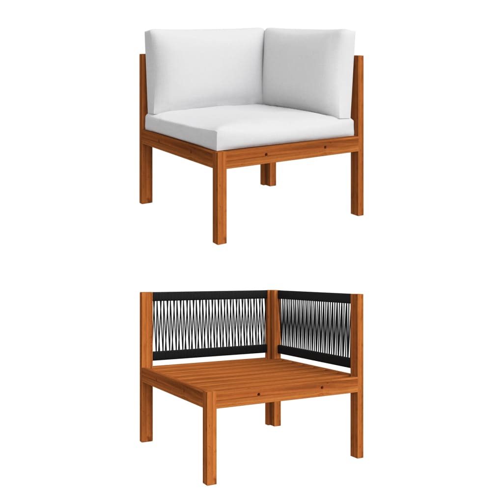 Set mobilier grădină cu perne, 6 piese, crem lemn masiv acacia GartenMobel Dekor