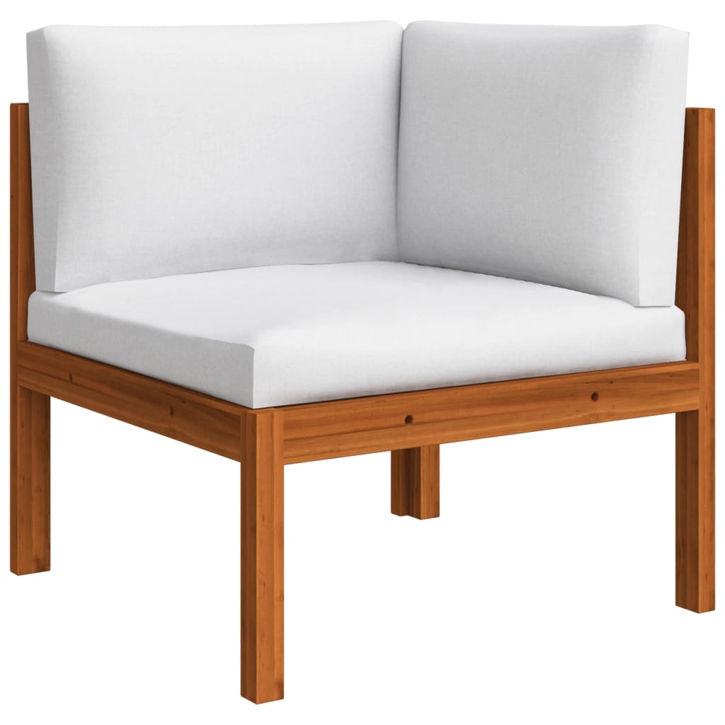 Set mobilier grădină cu perne, 6 piese, crem lemn masiv acacia GartenMobel Dekor