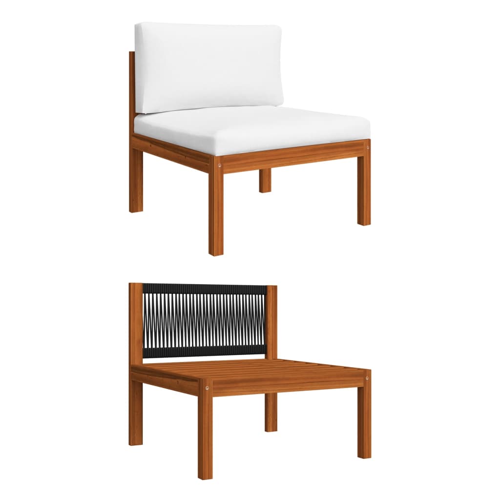 Set mobilier grădină cu perne, 6 piese, crem lemn masiv acacia GartenMobel Dekor