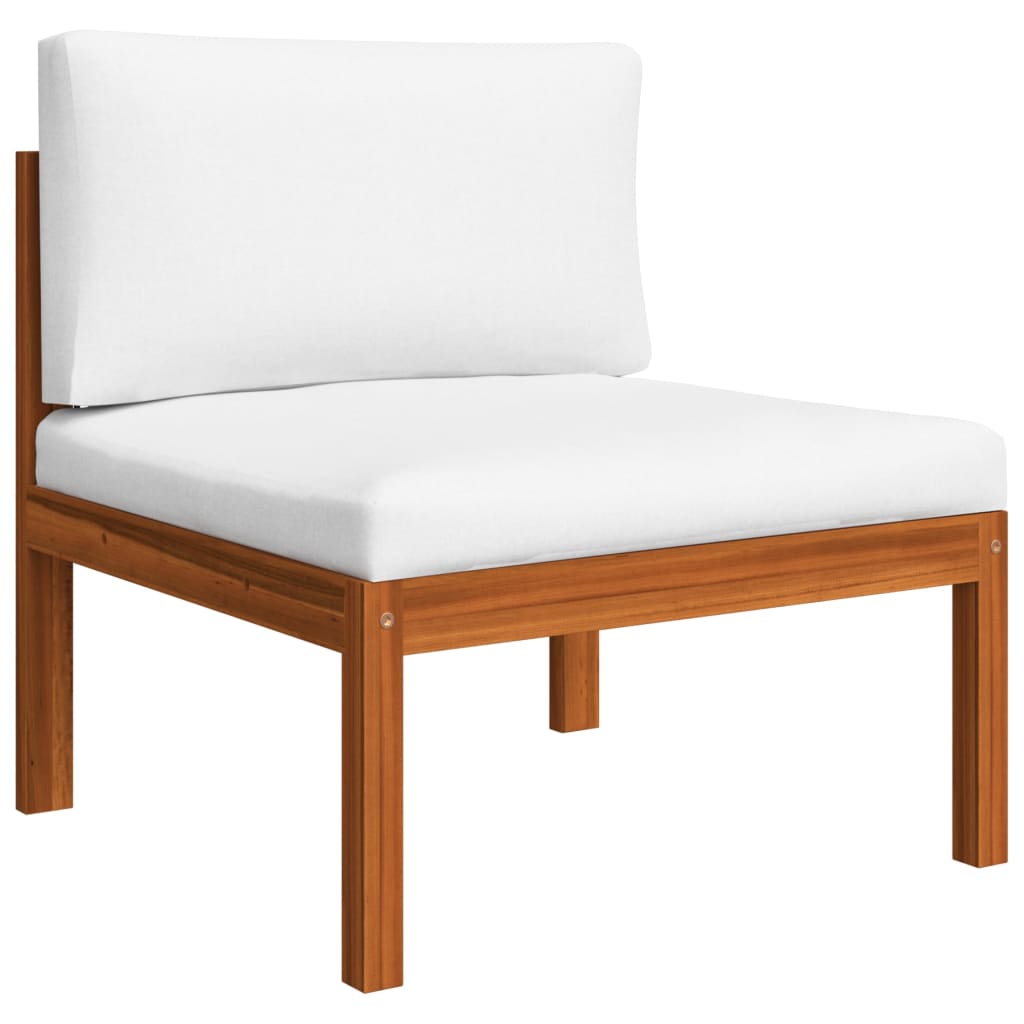 Set mobilier grădină cu perne, 6 piese, crem lemn masiv acacia GartenMobel Dekor