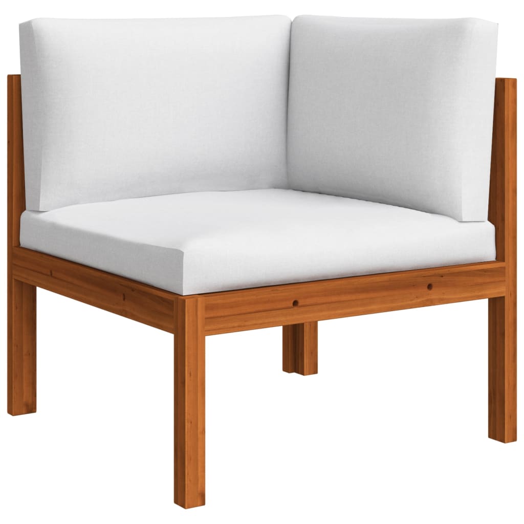 Set mobilier grădină cu perne crem, 11 piese, lemn masiv acacia GartenMobel Dekor