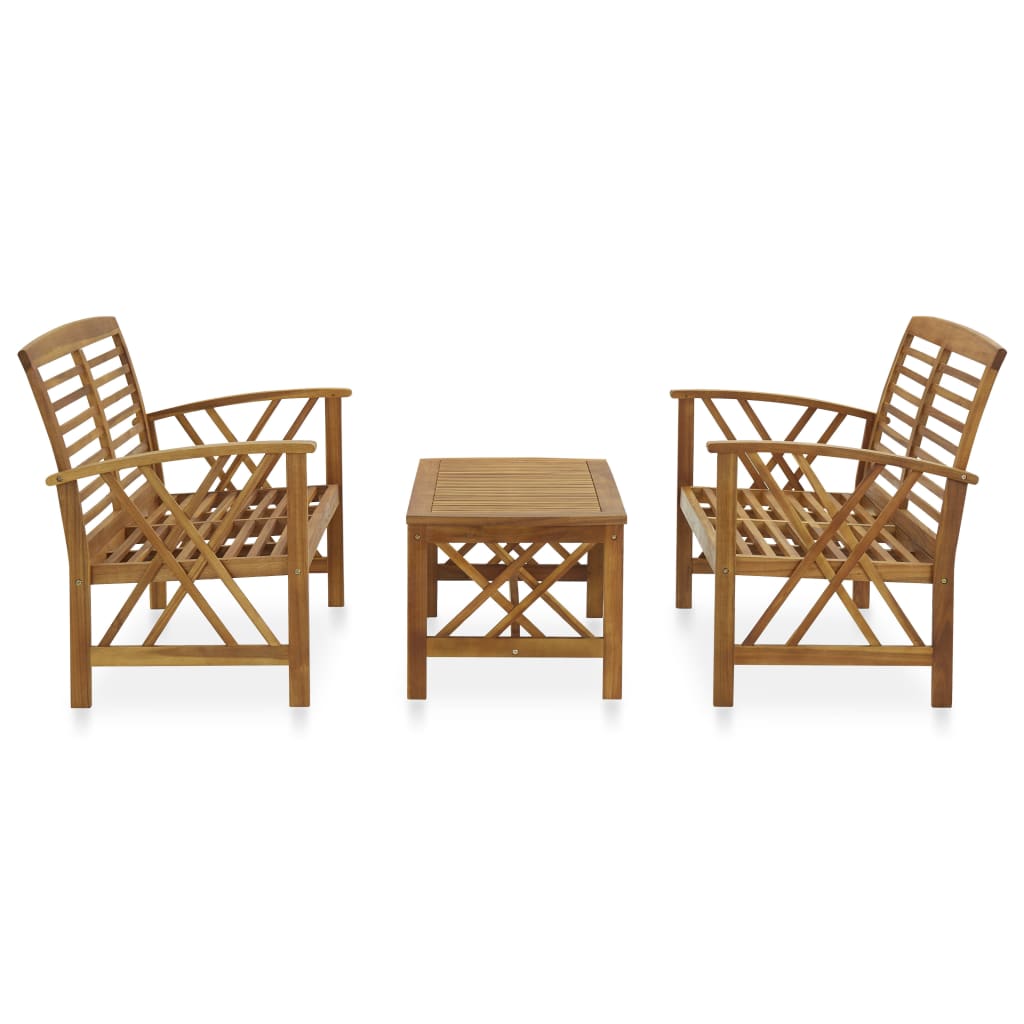 Set mobilier de grădină, 3 piese, lemn masiv de acacia GartenMobel Dekor