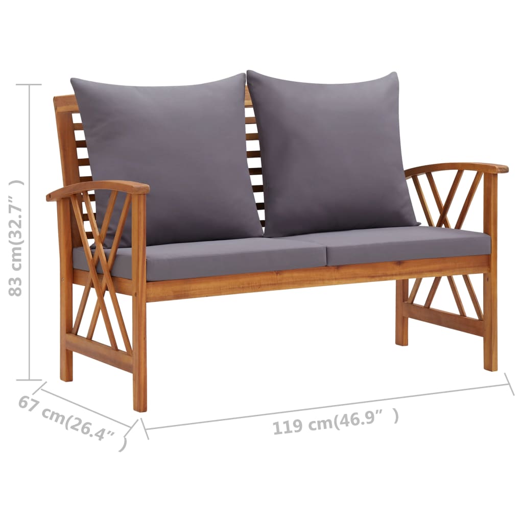 Set mobilier de grădină cu perne, 4 piese, lemn masiv de acacia GartenMobel Dekor