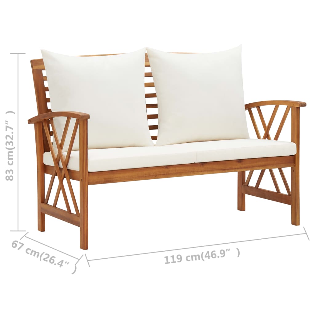 Set mobilier de grădină cu perne, 4 piese, lemn masiv de acacia GartenMobel Dekor