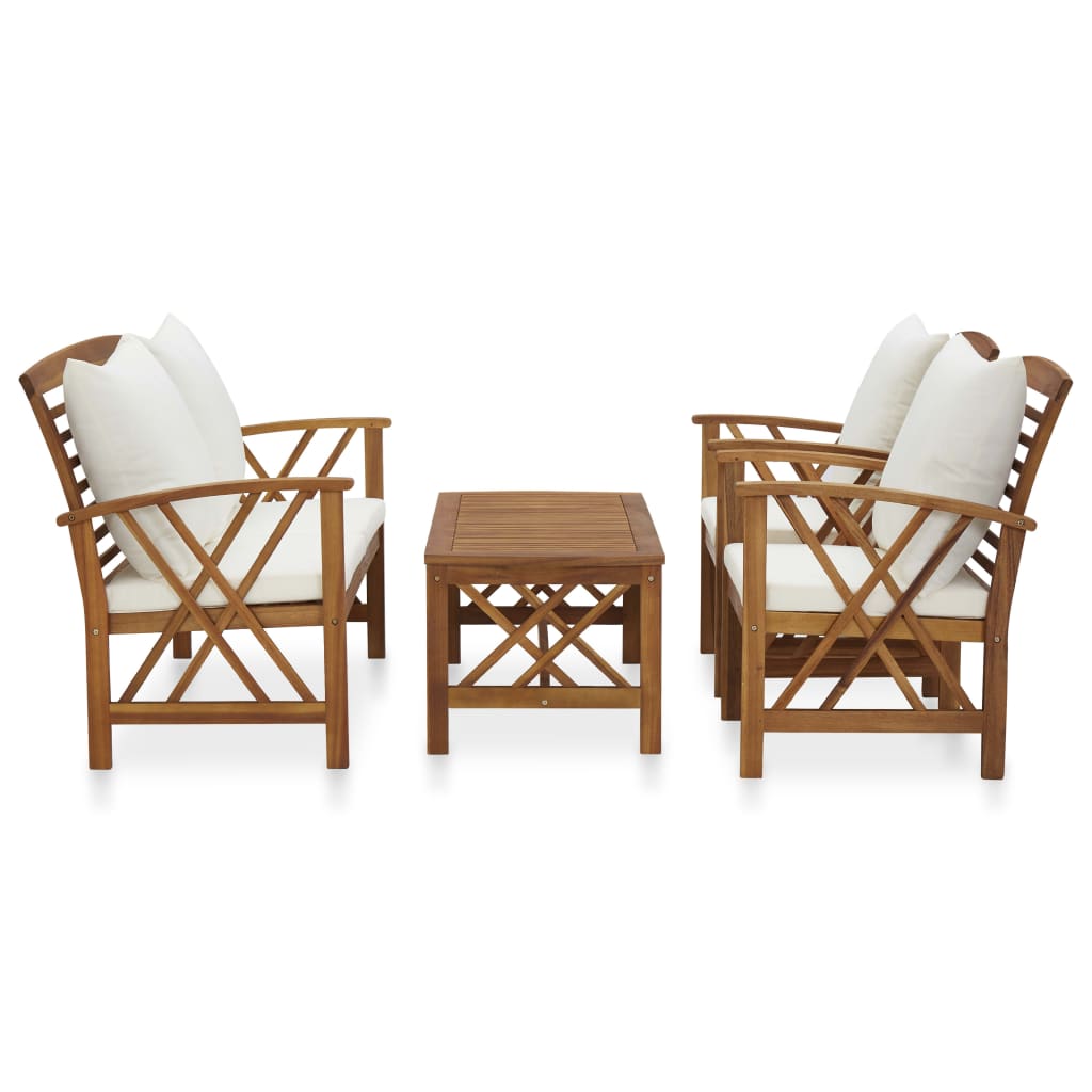 Set mobilier de grădină cu perne, 4 piese, lemn masiv de acacia GartenMobel Dekor