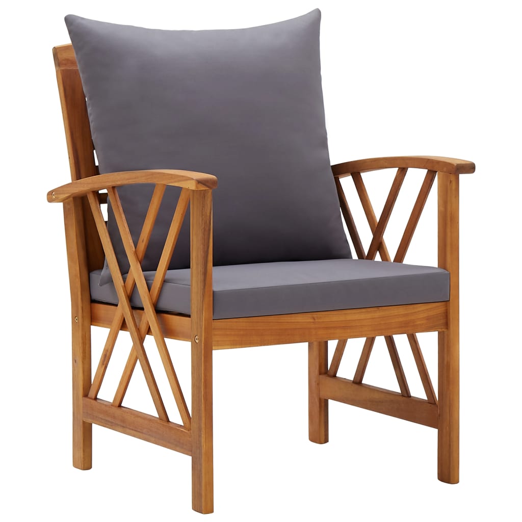 Set mobilier de grădină cu perne, 4 piese, lemn masiv de acacia GartenMobel Dekor