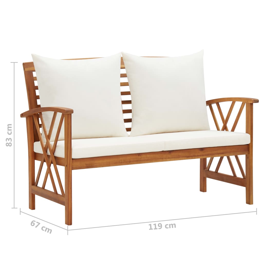 Set mobilier grădină cu perne, 3 piese, lemn masiv de acacia GartenMobel Dekor