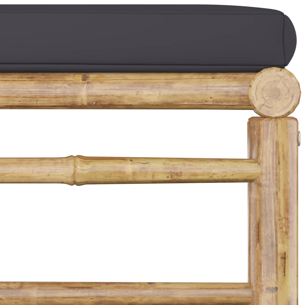 Set mobilier de grădină cu perne gri închis, 6 piese, bambus GartenMobel Dekor