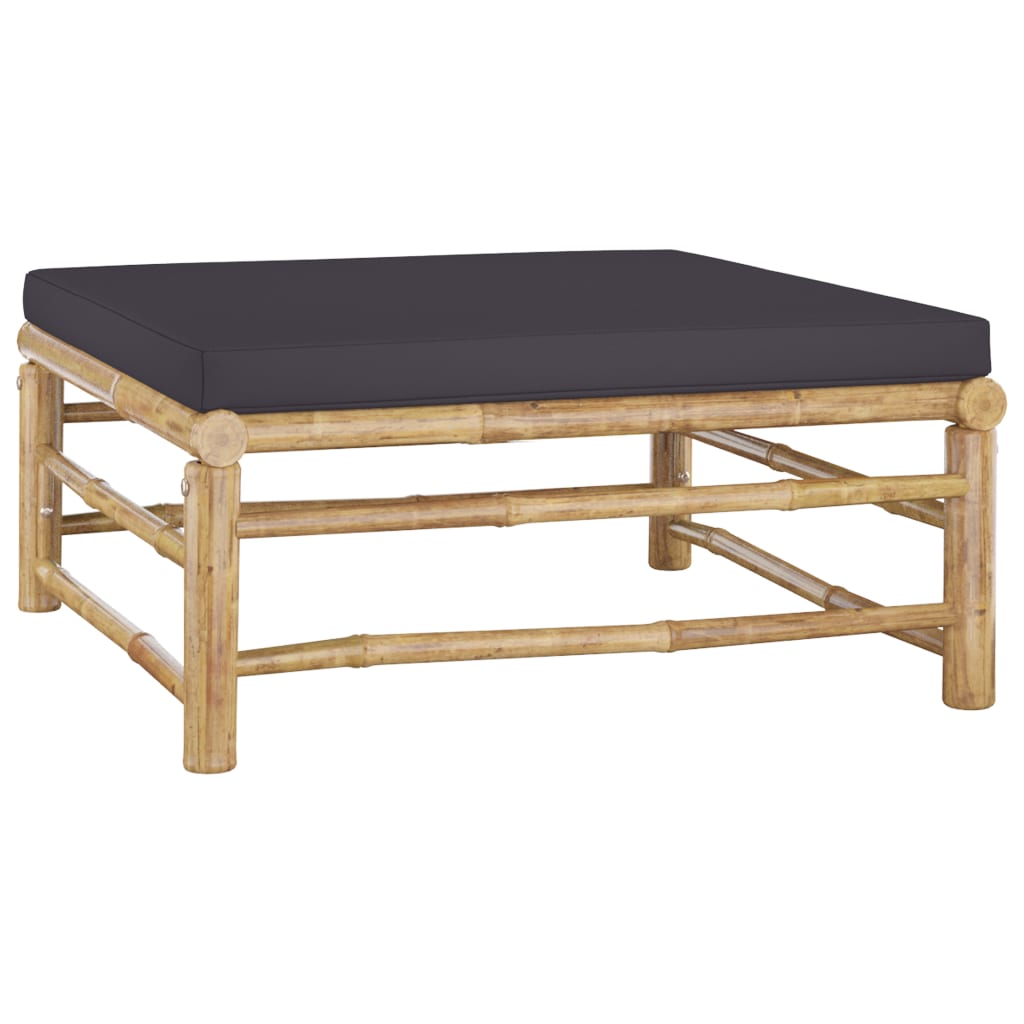 Set mobilier de grădină cu perne gri închis, 7 piese, bambus GartenMobel Dekor