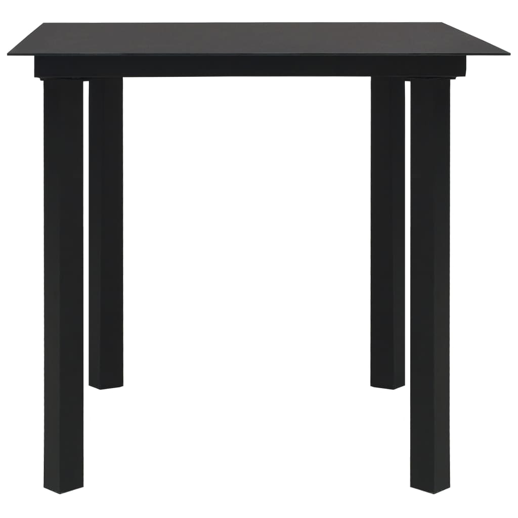 Set mobilier de exterior, 3 piese, negru, ratan PVC GartenMobel Dekor
