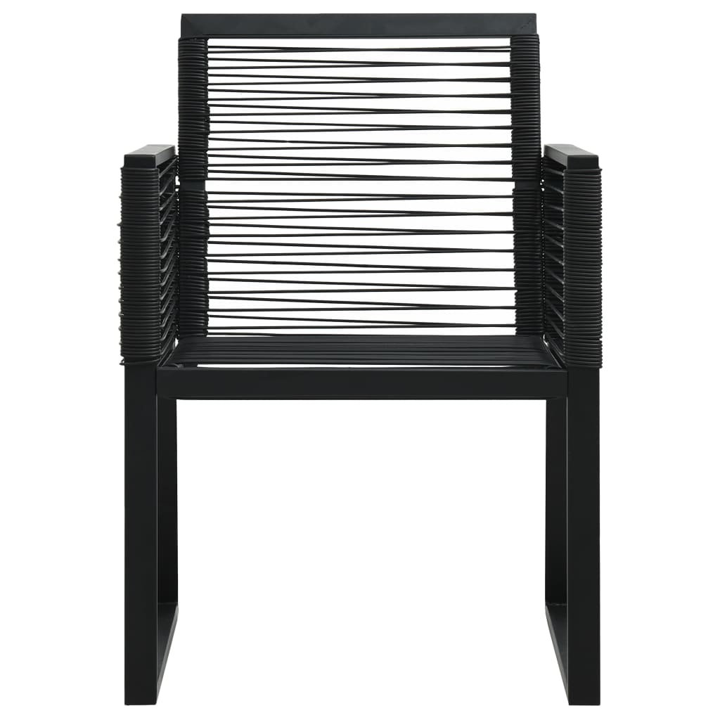 Set mobilier de exterior, 3 piese, negru, ratan PVC GartenMobel Dekor